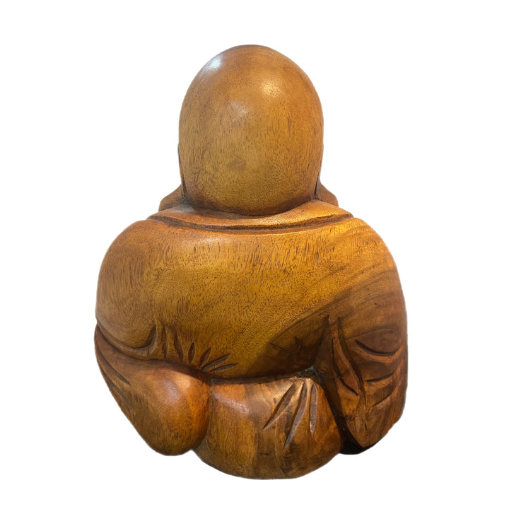 Hand Carved Happy Buddha Holding Nut