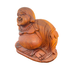 Load image into Gallery viewer, Hand Carved Leaning Happy Buddha
