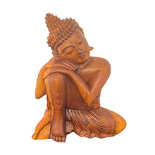 Load image into Gallery viewer, Hand Carved Relaxed Buddha with Hand on Knee
